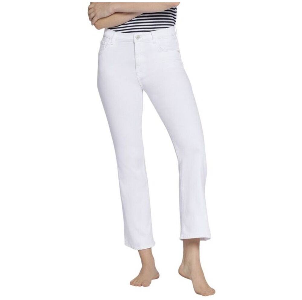 Current/Elliott Jeans Size 26 NWT Boulevard Crop Boot Optic White Stretch Denim